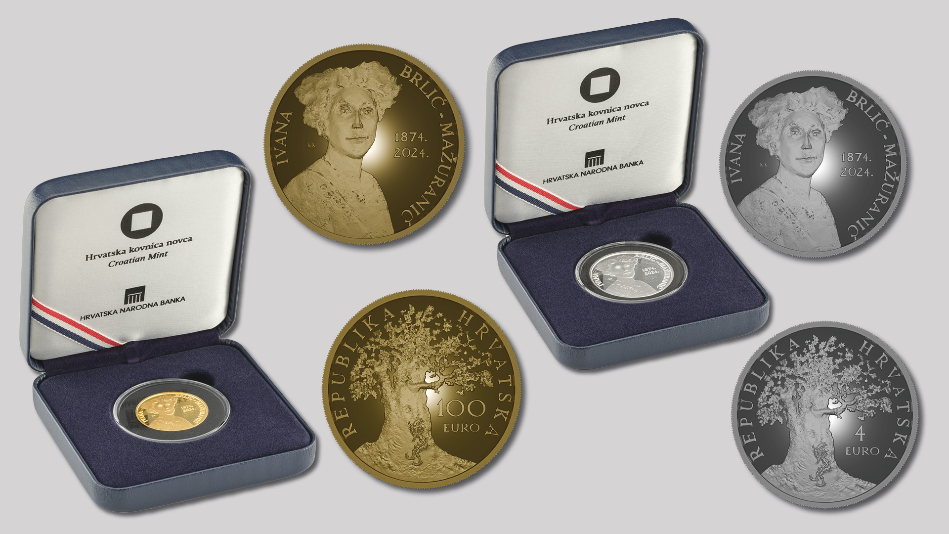 “150th Anniversary of the Birth of Ivana Brlić-Mažuranić” gold and silver numismatic coins