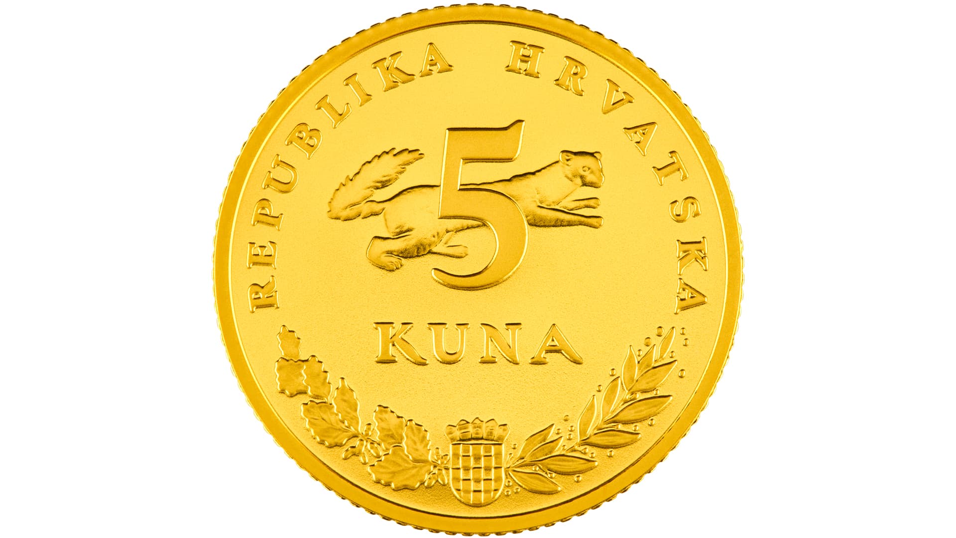 Commemorative Five Kuna gold coin